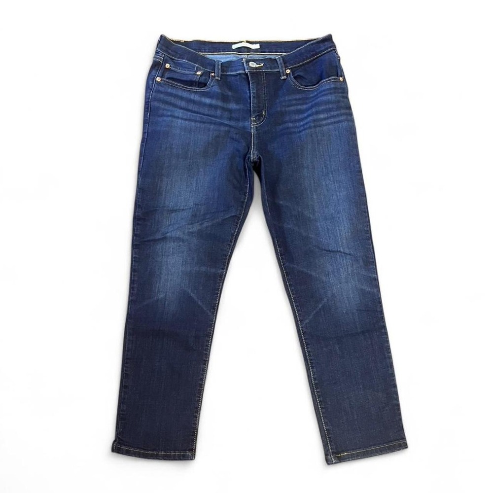 Levis Boyfriend Jeans Dark Wash Denim Mid Rise W31 L27 Relaxed Fit
